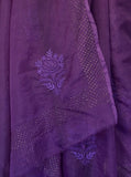 Purple Colour Saree - Organza Fabric with Embroidery