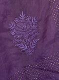Purple Colour Saree - Organza Fabric with Embroidery