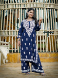 Rayon Fabric Chikankari Kurta and Palazzo Set
