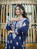 Rayon Fabric Chikankari Kurta and Palazzo Set