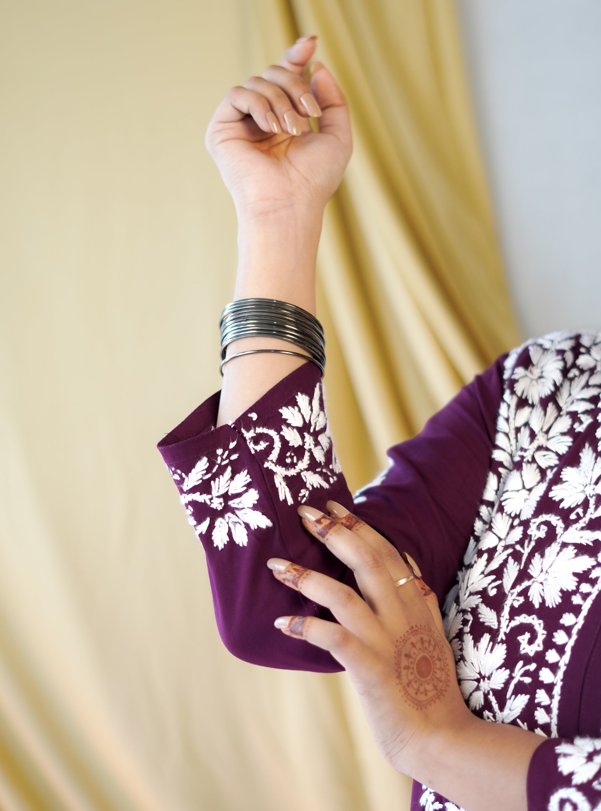 Rayon Fabric Chikankari Kurta and Palazzo Set