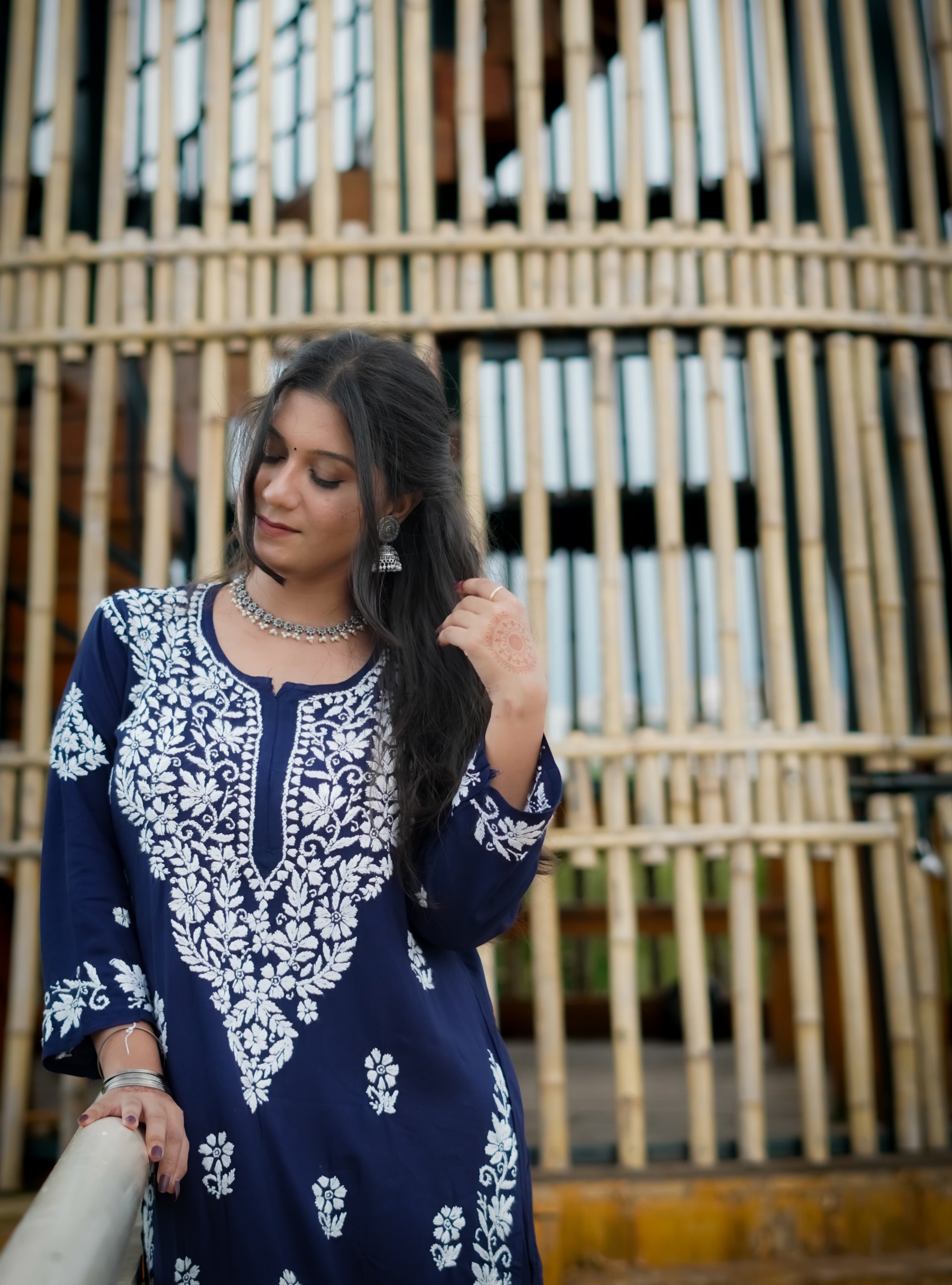 Rayon Fabric Chikankari Kurta and Palazzo Set