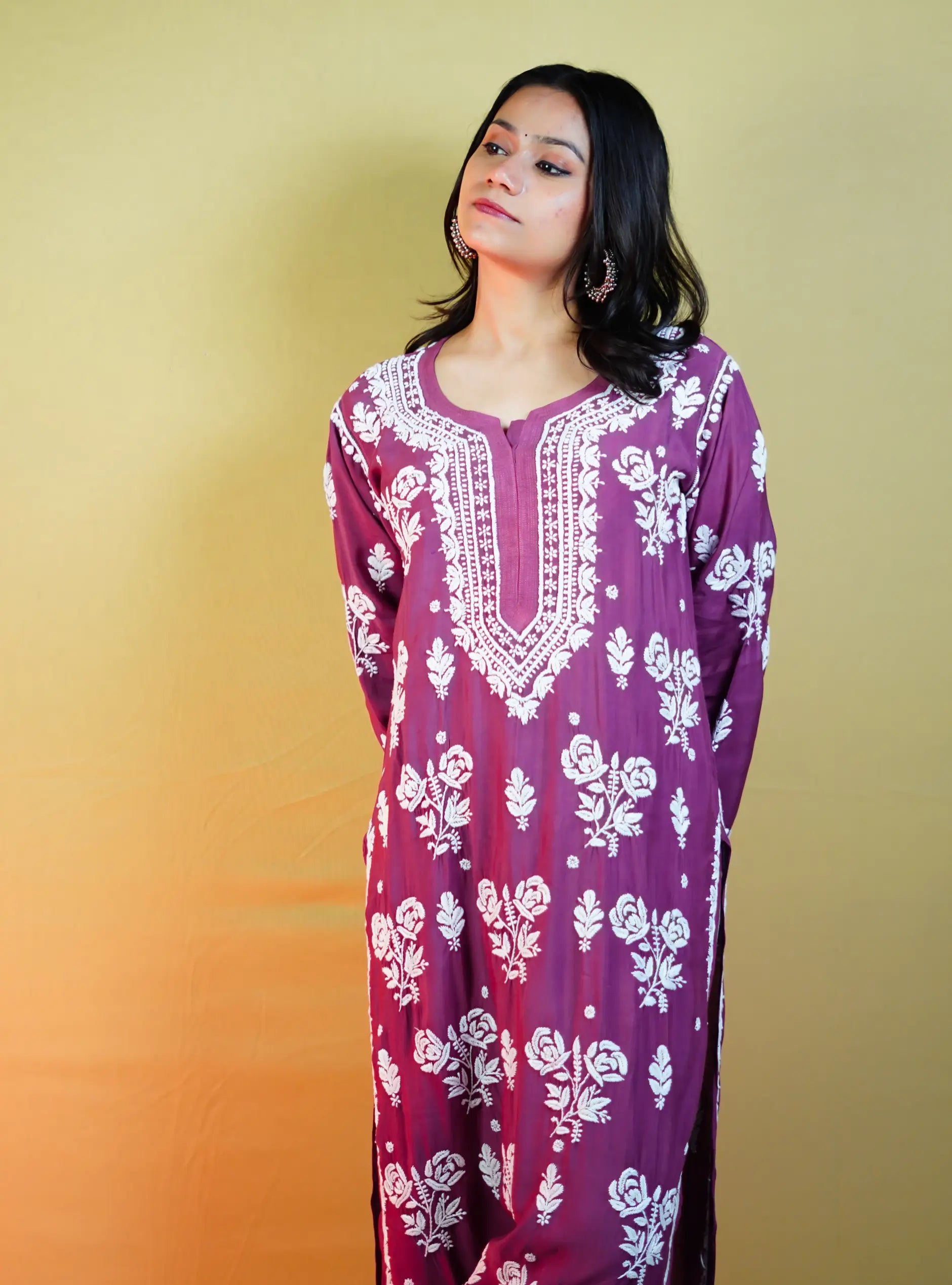 Kohinoor Muslin Chikankari Straight Fit Kurta