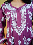 Kohinoor Muslin Chikankari Straight Fit Kurta